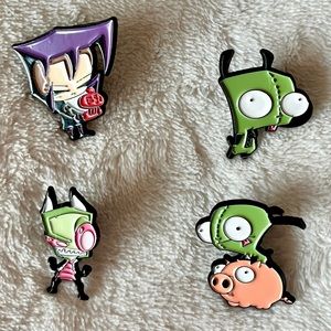 Invader Zim pack of 4 Enamel Pins